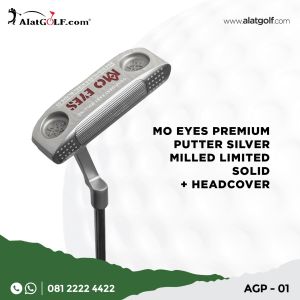 Mo Eyes Premium Putter Golf Silver Milled Limited Solid + Headcover