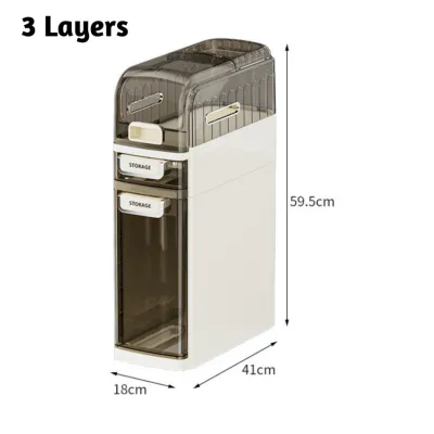【CLEARANCE!!!】3/4/5 Layers Toilet Side Cabinet Multi-Functional Waterproof Storage Cabinet Kitchen Storage Bathroom Shelves Laundry Cabinet Tools Organiser Bathroom Organizer