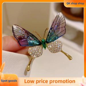 ✨QK shop✨ Explosion-proof Butterfly Brooch Insect Corsage Womens Accessory Acrylic Transparent Wings High-grade Clothing Pin