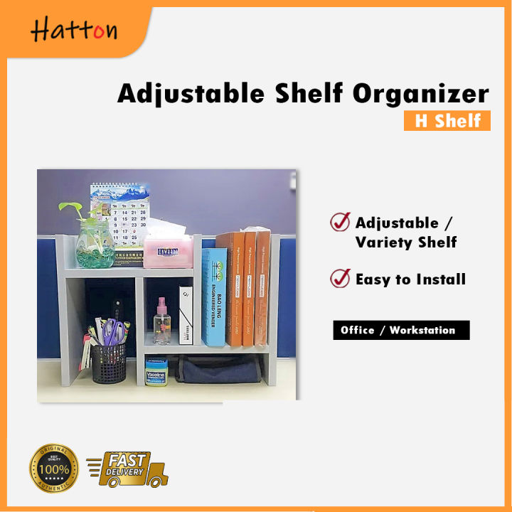 Hatton Adjustable Desktop Shelf Organizer (DIY) Rak Meja Study