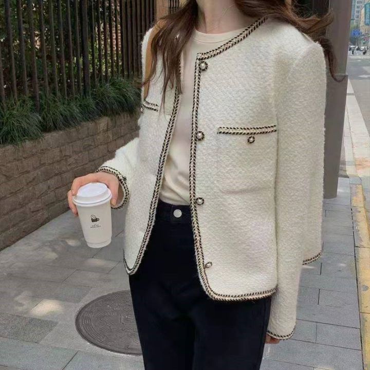 Women Jacket Small Fragrant Style Stitching Coat French Short