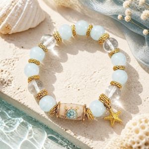 ELFINL Sunflower Hummingbird Bracelet Bee Butterfly Crystal Beaded Bracelet Spring Blessing Adjustable Inspirational Bracelet Women