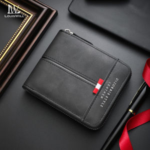 LouisWill Mens Short/Long Wallet Soft PU Wallet Multi-Functional Wallet Retro Large Capacity Purse Multi-Card Position ID Credit Cards Holders Coin Bag Phone Bag Business Wallets Long Zipper Wallet