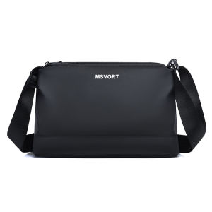 EchoBliss กระเป๋าสะพายผู้ชายแบบลำลองรุ่นใหม่กระเป๋าผู้ชายสีดำน้ำหนักเบาแมทช์ลุคง่ายกระเป๋าสะพายข้างอินเทรนด์สไตล์เกาหลี