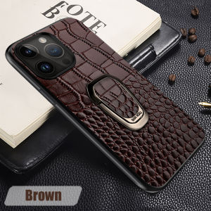 LANGSIDI Genuine Leather Phone Case for iPhone 15 14 13 Pro Max 14Pro 15Pro 15 Promax 14 ProMax Bracket Cover Shockproof Luxury Crocodile Grain Natural Cowhide 360 Full Protection Anti-Slip Handmade Original Factory