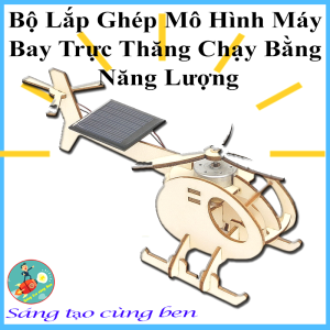 Đồ chơi sáng tạo stem - Đồ chơi lắp ghép Mô hình Máy bay trực thăng năng lượng mặt trời Đồ chơi giáo dục sáng tạo an toàn Stem Steam