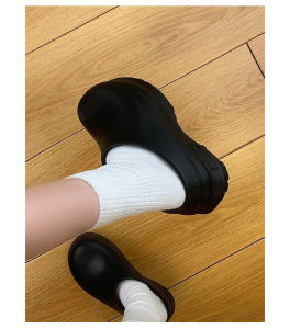 Free Shipping Zhao LusiS Lemon-Yellow Chef-Style Slippers New WomenS Thick-Soled Beach Sandals