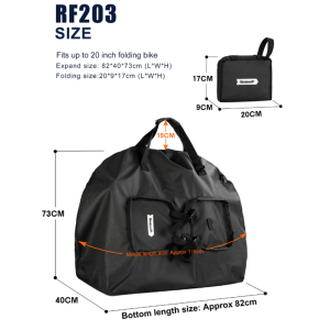 FNM Sports Rhinowalk Brompton 14 to 20 inch Folding Bike  Bag Bicycle Carry Bag front Block Accessories