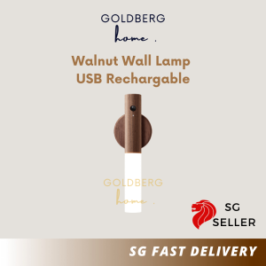 USB Rechargeable Walnut Wall Lamp - Smart Sensor Portable - Bedside Living Room Hallway | Goldberg Home