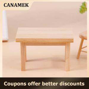 【 CANAMEK 】 1:12 Dollhouse Miniature Wooden Table Model Furniture Accessories Toys