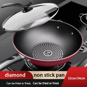 34CM Non Stick Pan Composite Diamond Coating High Quality Non Stick Kitchen Iron Frying Pan