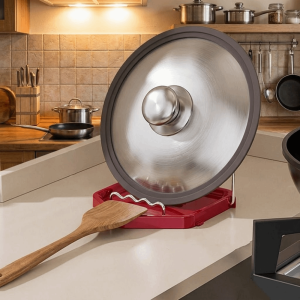 WOODP Gấp lại Giá đỡ nắp nồi Thép không gỉ Chống gỉ Giá đỡ thớt Đa chức năng Tiết kiệm không gian Kệ đựng nắp nồi cho nhà bếp