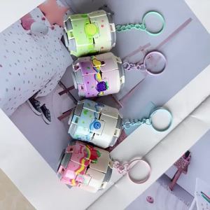 Fruit Soda Can Fidget Spinner Keychain Press to Spin Stress Relief Fidget Toy Cute Drink Can Rotating Ball Pendant Bag Key Charm