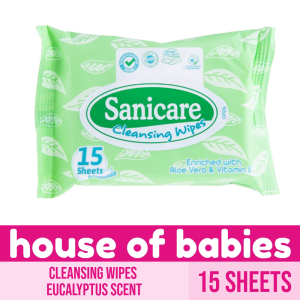 Sanicare Cleansing Wipes 15 Sheets - Eucalyptus Scent