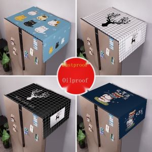 60x150 Refrigerator Cover Double Door Dustproof Oil Flannelette Refrigerator Dust Cover Platen Washing Machine Cover The Fridge Top Cover