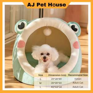 Cartoon Pet Bed Cat House Washable Cat Bed Dog Bed Soft Removable Puppy Kitten Bed  Pet Nest Rumah Kucing Tempat Tidur Kucing Katil Kucing 猫窩 猫床