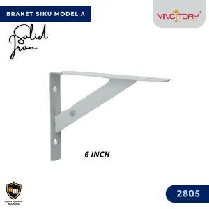 Bracket Besi Siku Rak Dinding Tempel Hitam Dan Putih | Ambalan Siku Rak Meja Dinding VINCITORY