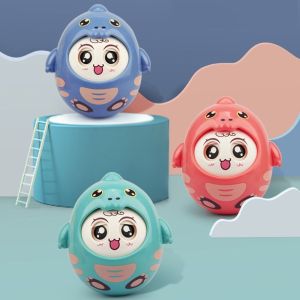 SHEBE668 Crafts Tummy Time Rocking Toy Dinosaur Handmade Tumbler Rocking Toy Educational Toy Statue Face Changing Doll Children Gifts