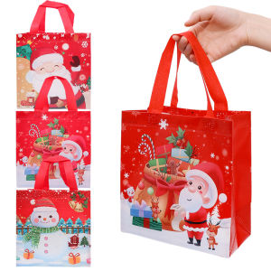10/20 ชิ้น ถุงของขวัญคริสต์มาส / ถุงผ้าไม่ทอความจุขนาดใหญ่ / ถุงบรรจุภัณฑ์พิมพ์ลายซานตาคลอส ตุ๊กตาหิมะ กวางเอลค์ ถุงเท้าคริสต์มาส / ถุงของขวัญงานแต่งงาน ปีใหม่ งานปาร์ตี้คริสต์มาส