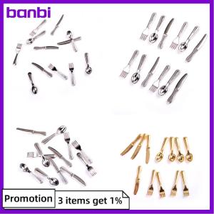banbi 12 cái Mini Dollhouse thu nhỏ cảnh mô hình nhà búp bê phụ kiện dao và nĩa