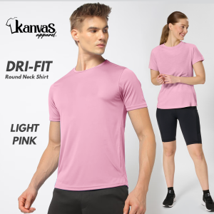 Kanvas Drifit Tshirts for Men & Women Quick-Dry Active Gym Sportswear Mens T-shirts Workout Clothes Plain Light Pink