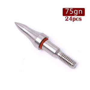 3/6/12/24pcs 75/100/125/150/175/200/250/300gn Stainless Steel Arrow Point Tip Broadhead Head ID6.2mm OD7.6/7.9mm Archery Arrow