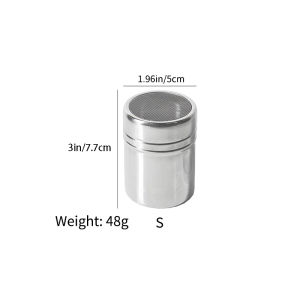 Powder Sugar Shaker Stainless Steel Powder Shaker Mesh Sifter Sprinkler With Lid For Chocolate Cocoa Flour Salt Cinnamon Seasoning Cans