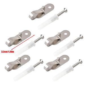 【Super low price】50/1PCS Stainless Steel String Lights Hanging Hook Multi Purpose Outdoor Plant Cabinet Ceiling Wall Screw Hooks Holder Hangers