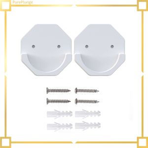 【New release】 PurePlunge DANILO1 Persistent Viscous Curtain Rod Holder Easy to Install Curtain Pole Holder Shower Rod Rack No Drilling/ On Loading 25 Pounds with Screws Wall Mounted 2PCS Home Hotel Bathroom Accessory/Multicolor