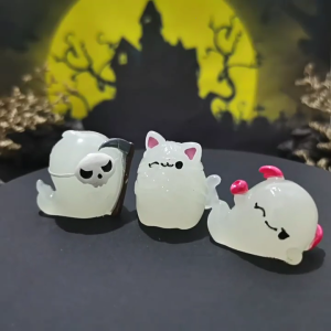 ตุ๊กตาเรซินเรืองแสงในที่มืด7ชิ้นสำหรับบ้านและตกแต่งภูมิทัศน์สวน