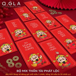 Bộ 10 Bao Lì Xì Tết Thần Tài Phát Lộc 2026 Dễ Thương Cute - Thiết Kế Hiện Đại Độc Quyền Q.GLA
