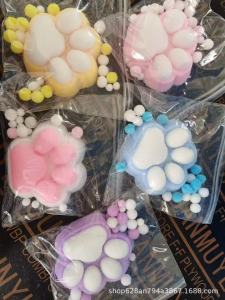 巨无霸发光猫爪捏捏乐烂泥感慢回弹随心配透明水晶猫爪捏捏玩具