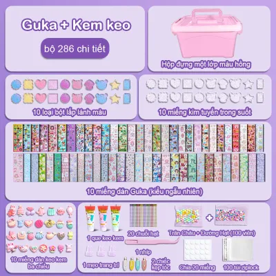 Goo Tag Glue Cream Set Đồ chơi trẻ em Đồ chơi DIY Loved One Hộp lưu trữ 3 tầng đặc biệt cao cấp