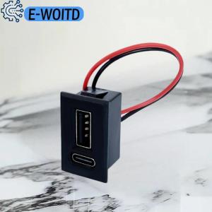 E-WOITD  USB Female Base Type-C Double-Layer Socket Lamp Charging Socket Power Phone Socket With Cable Connector
