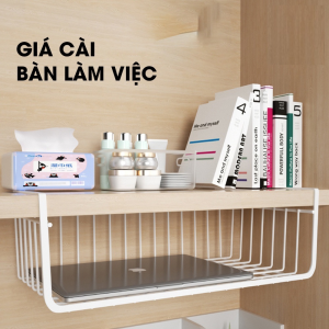 Kệ Lưới Sắt Để Đồ Dưới Bàn Học Bàn Làm Việc Tủ Bếp - Giá Đựng Đồ Gắn Bàn Đa Năng Tiện Lợi