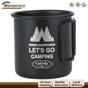 [Winnereco Flagship Mall] 300ML Camping Mug Aluminium Alloy Camping Water Cup Foldable Handle Hiking Mug Ultra-Light for Backpacking Hiking Travel