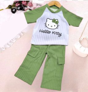SETELAN BAJU ANAK PEREMPUAN BAHAN KNIT UNTUK USIA 1-10 TAHUN
