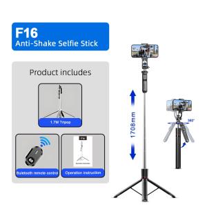 Smartifact F16 Stable Tripod Balanced and Stable Shooting Selfie Stick 360°Panoramic Shooting 1708mm Cell Phonefor Video Recording