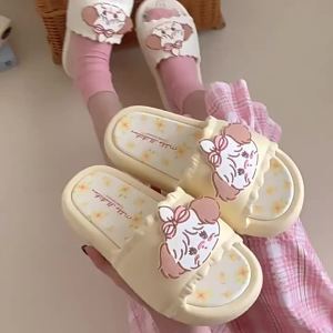 XIXITIAO รองเท้าแตะรูปหัวใจสำหรับผู้หญิงรองเท้าแตะลูกสุนัขน่ารักชื่อร่วมฤดูร้อน