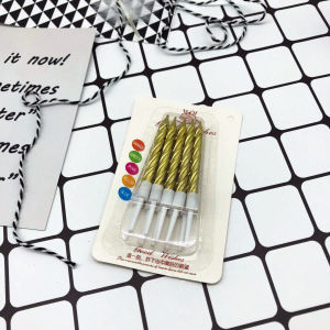 Vỉ 10 Nến Xoắn Nhũ cắm bánh sinh nhật phụ kiện trang trí bánh kem - Fubao Party