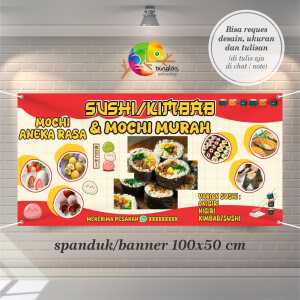 Cetak Spanduk Banner Sushi Dan Kimbab Model Merah