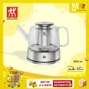 ZWILLING Sorrento 800ml / 27oz Teapot & Teapot Warmer Set of 3 Double Wall Borosilicate Glass