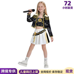 Kpop Witch Hunter Childrens cos Clothing Golden Song Clothing Zoe Rumi Black Gold Cosplay Clothing Cross-border Gifts