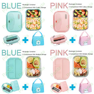 PANDA Lunch Box SetKualitas Tinggi Tempat Makan Set Dengan Kantong bekal Sendok Dan Garpu GratisMicrowave Kotak Makan Anti Tumpah Berbahan Kaca Boron TinggiPortable Office Children Bento Box Portable Food Storage Container[Stok & Pengiriman Cepat]