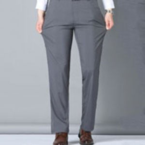 Mens Ice Silk Suit Pants Business Casual Anti Wrinkle Straight Trousers 3D Tailoring