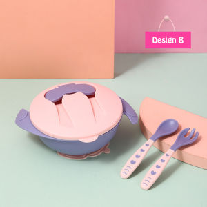 Baby Suction Bowl With Spoon & Lid
