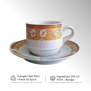 Cangkir Kopi 1 Set Keramik / Gelas Set Cangkir dan Tatakannya 1 Pack