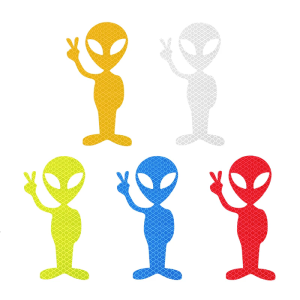 5ชิ้นของตกแต่งรถจักรยานยนต์สติกเกอร์สะท้อนแสงรถสูงแผ่นฟิล์มสำรองสำหรับเปลี่ยนเอเลี่ยนรถสกู๊ตเตอร์จักรยานยนต์อุปกรณ์ตกแต่ง