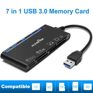 CNAGAIN 7-IN-1 Multi Card Reader USB 3.0 Memory Card Reader for SD/SDXC/SDHC/Micro SD/CF/XD/MS/MMC Camera Memory Card 7 in 1 USB Card Reader/Writer SD Card Reader