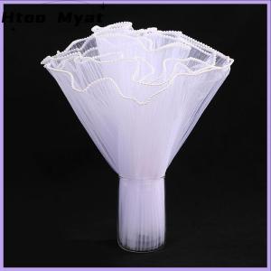 tantuoye กระดาษห่อดอกไม้เส้นคลื่นขนาด28ซม. X 1ม. บรรจุภัณฑ์ช่อดอกไม้ผ้าลูกไม้ตาข่าย